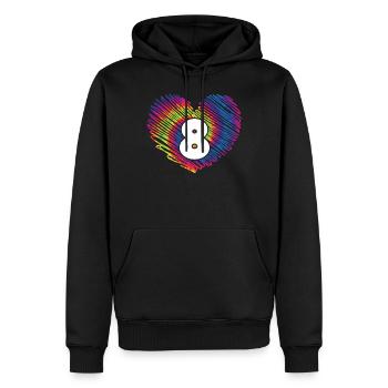 8. Geburtstag Herz Tie Dye | Tie Dye Themed - Männer Premium Bio Hoodie - Schwarz - Vorne - Nico (187cm)