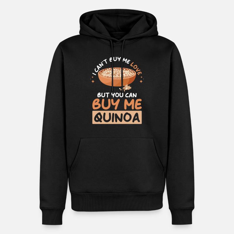 Quinoa Spruch - Männer Premium Bio Hoodie - Schwarz
