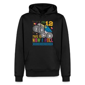 Ich Bin 12 Es Ist, Wie Ich Rollen | Monster Truck - Männer Premium Bio Hoodie - Schwarz - Vorne - Nico (187cm)