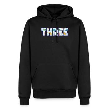 Trois ans de dinosaures colorés 3ème anniversaire - Sweat à capuche Premium bio Homme - noir - Devant - Nico (187cm)