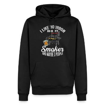 J’aime Bourbon Whisky Smoker Grill Bbq Griller - Sweat à capuche Premium bio Homme - noir - Devant - Nico (187cm)