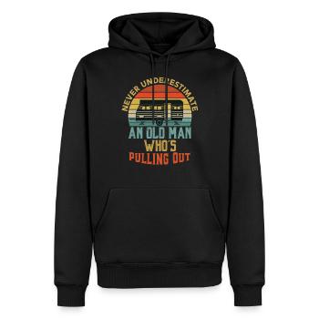 Camping Familial Camp Camping Caravane Camping-car - Sweat à capuche Premium bio Homme - noir - Devant - Nico (187cm)
