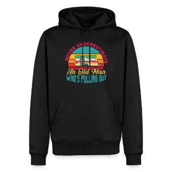 Camping Familial Camp Camping Caravane Camping-car - Sweat à capuche Premium bio Homme - noir - Devant - Nico (187cm)