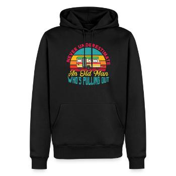 Camping Familial Camp Camping Caravane Camping-car - Sweat à capuche Premium bio Homme - noir - Devant - Nico (187cm)
