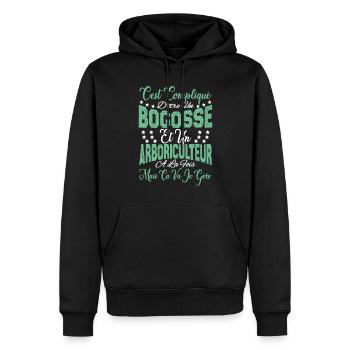 cest compliqué être un Bogosse et un Arboriculteur - Sweat à capuche Premium bio Homme - noir - Devant - Nico (187cm)