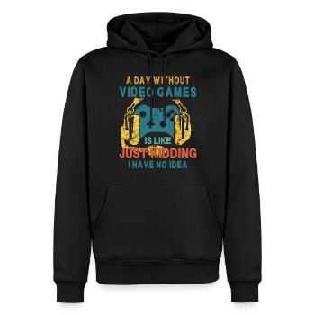 Ein Tag mit Videospielen ist wie - Männer Premium Bio Hoodie - Schwarz - Vorne - Nico (187cm)