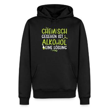 Chimiquement, l’alcool est une solution à la bière - Sweat à capuche Premium bio Homme - noir - Devant - Nico (187cm)