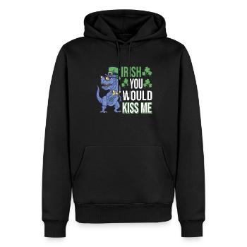 Irish You Would Kiss Me | St. Patty's Day | Irish - Männer Premium Bio Hoodie - Schwarz - Vorne - Nico (187cm)