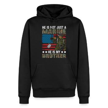 He's not just a Marine, he's my brother. - Men’s Premium Organic Hoodie - black - Front - Nico (187cm)