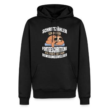 SCHRITTZÄHLER SIND FÜR FORTGESCHRITTENE ICH - Männer Premium Bio Hoodie - Schwarz - Vorne - Nico (187cm)