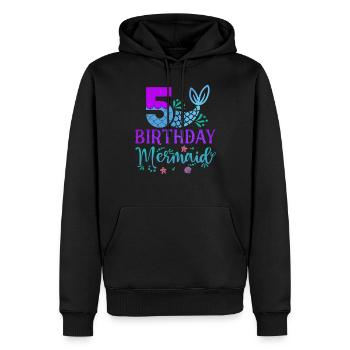 5ème anniversaire Sirène - Sweat à capuche Premium bio Homme - noir - Devant - Nico (187cm)