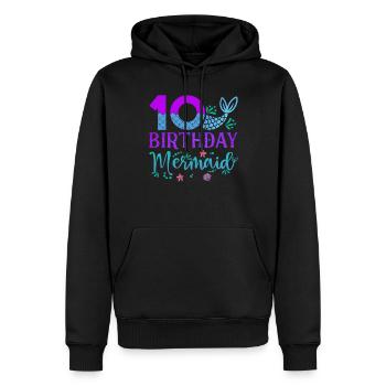 10e anniversaire Sirène - Sweat à capuche Premium bio Homme - noir - Devant - Nico (187cm)