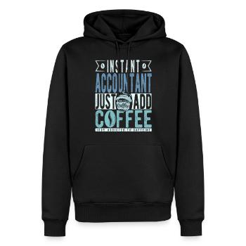 Buchalter Kaffee Spruch - Männer Premium Bio Hoodie - Schwarz - Vorne - Nico (187cm)