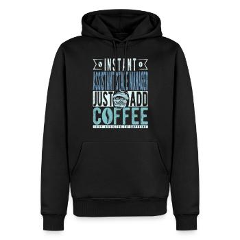 Dicton de café Buchalter - Sweat à capuche Premium bio Homme - noir - Devant - Nico (187cm)