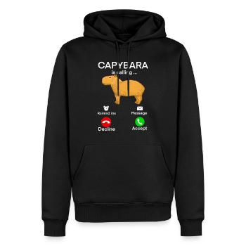 Capybara - Sweat à capuche Premium bio Homme - noir - Devant - Nico (187cm)