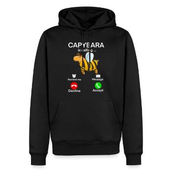 Capybara Anruf - Männer Premium Bio Hoodie - Schwarz - Vorne - Nico (187cm)