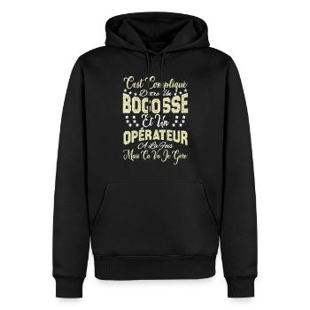 c'est compliqué d'être un Bogosse et un Opérateur. - Sweat à capuche Premium bio Homme - noir - Devant - Nico (187cm)