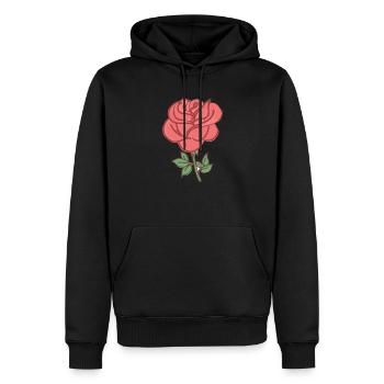 Rose Rote Rose Handgezeichnet - Männer Premium Bio Hoodie - Schwarz - Vorne - Nico (187cm)
