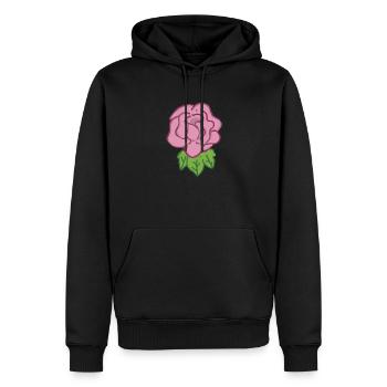 Rose Rote Rose Handgezeichnet - Männer Premium Bio Hoodie - Schwarz - Vorne - Nico (187cm)