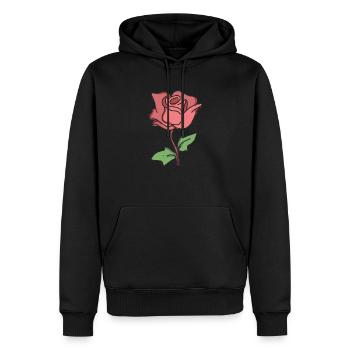 Rose Rote Rose Handgezeichnet - Männer Premium Bio Hoodie - Schwarz - Vorne - Nico (187cm)