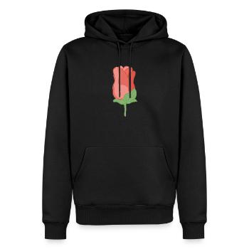 Rose Rote Rose Handgezeichnet - Männer Premium Bio Hoodie - Schwarz - Vorne - Nico (187cm)
