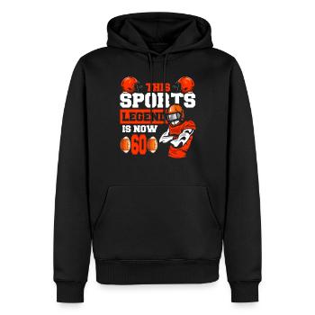 Diese Sportlegende Ist Jetzt 60, Rugbyspiel 60. - Männer Premium Bio Hoodie - Schwarz - Vorne - Nico (187cm)