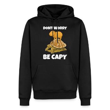 Capybara don't Worry be Capy - Men’s Premium Organic Hoodie - black - Front - Nico (187cm)