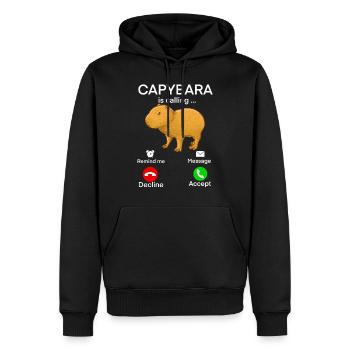 Capybara Baby Anruf - Männer Premium Bio Hoodie - Schwarz - Vorne - Nico (187cm)