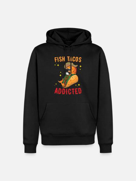 Tacos au poisson - Sweat à capuche Premium bio Homme - noir