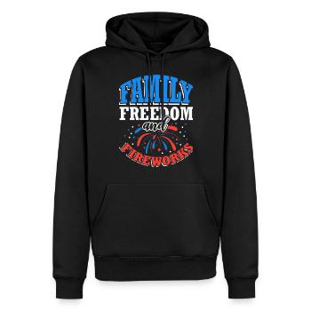 Familie Freiheit Und Feuerwerk 4. Juli - Männer Premium Bio Hoodie - Schwarz - Vorne - Nico (187cm)