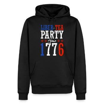 Liber-tea Party Seit 1776 4. Juli - Männer Premium Bio Hoodie - Schwarz - Vorne - Nico (187cm)