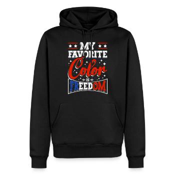 Meine Lieblingsfarbe Ist Freiheit - Männer Premium Bio Hoodie - Schwarz - Vorne - Nico (187cm)