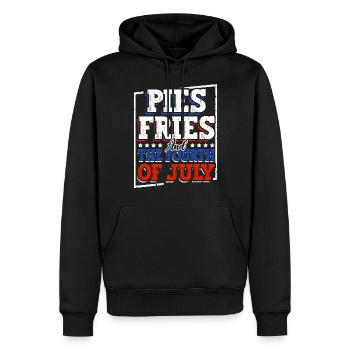 Pies Pommes Frites Und Der Vierte Juli - Männer Premium Bio Hoodie - Schwarz - Vorne - Nico (187cm)