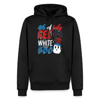 4 juillet Red White et Boo Independence Day - Sweat à capuche Premium bio Homme - noir - Devant - Nico (187cm)