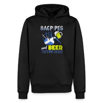 Dudelsack und Bier Schottland - Männer Premium Bio Hoodie - Schwarz - Vorne - Nico (187cm)
