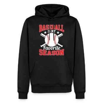 baseball is my favorite season,funny baseball desi - Sweat à capuche Premium bio Homme - noir - Devant - Nico (187cm)