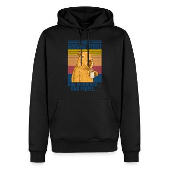 Capybara i hate morning People - Männer Premium Bio Hoodie - Schwarz - Vorne - Nico (187cm)