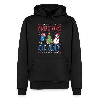Célébration du Jour de l’Indépendance Noël dans le - Sweat à capuche Premium bio Homme - noir - Devant - Nico (187cm)