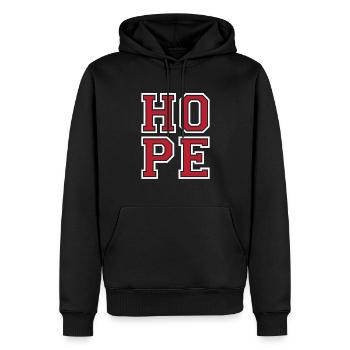 Espoir - Sweat à capuche Premium bio Homme - noir - Devant - Nico (187cm)