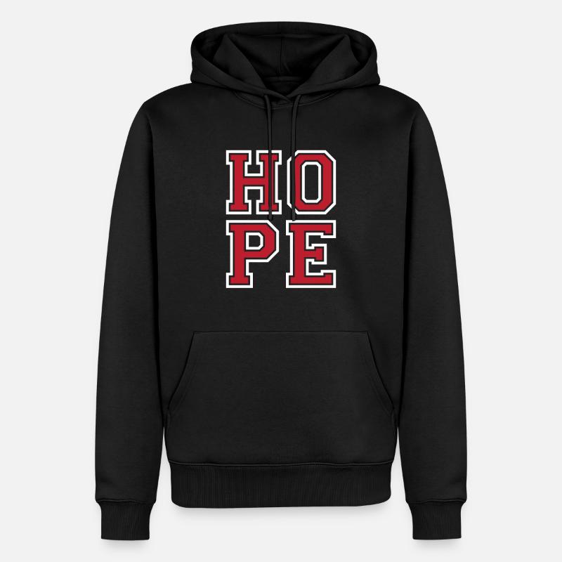 Hope - Männer Premium Bio Hoodie - Schwarz