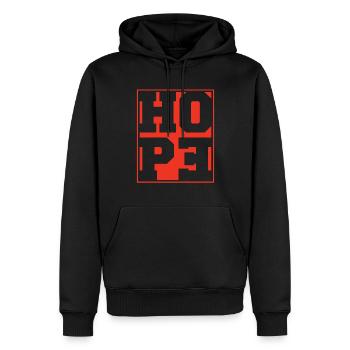 Espoir - Sweat à capuche Premium bio Homme - noir - Devant - Nico (187cm)