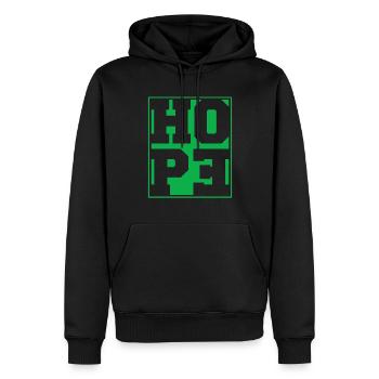 Espoir - Sweat à capuche Premium bio Homme - noir - Devant - Nico (187cm)