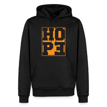 Espoir - Sweat à capuche Premium bio Homme - noir - Devant - Nico (187cm)