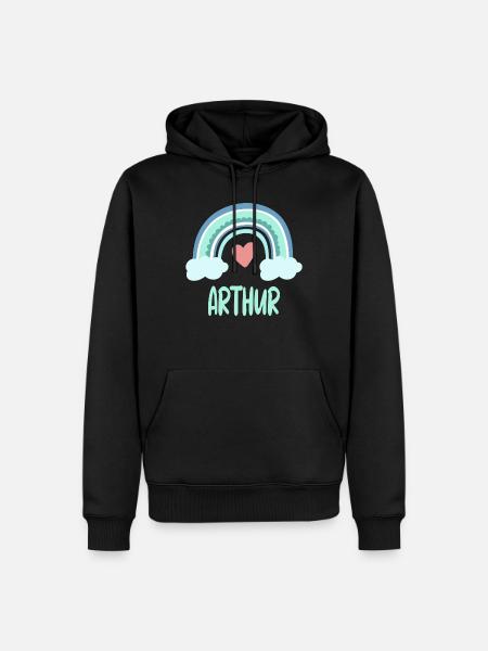 Arthur Nom Rainbow Baby - Sweat à capuche Premium bio Homme - noir