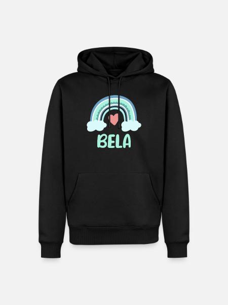 Bela Name Rainbow Baby - Men’s Premium Organic Hoodie - black