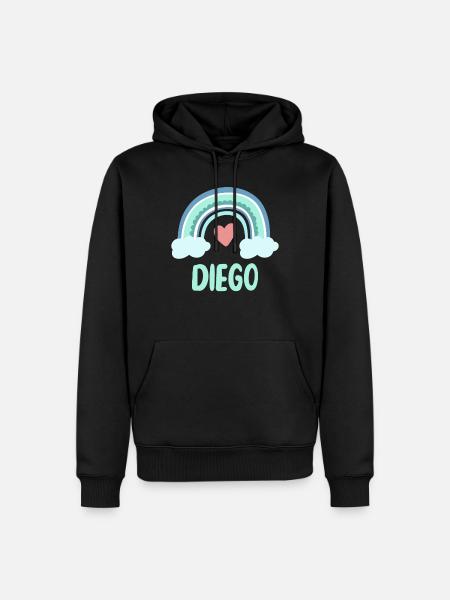 Diego Name Rainbow Baby - Men’s Premium Organic Hoodie - black