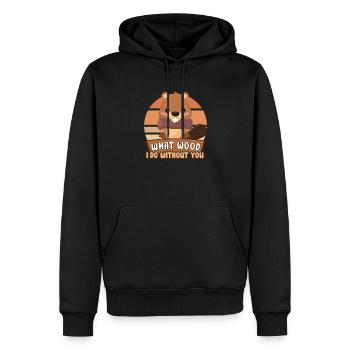 Beaver Fan Beaver Lovers Funny Beaver Gift - Sweat à capuche Premium bio Homme - noir - Devant - Nico (187cm)