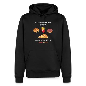 La nourriture est meilleure que les gens drôles en disant chemise - Sweat à capuche Premium bio Homme - noir - Devant - Nico (187cm)
