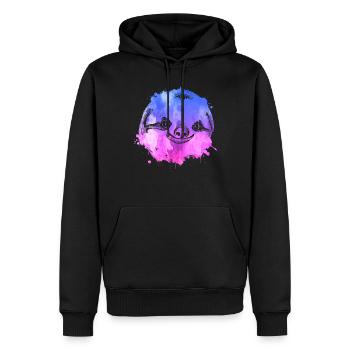Paresseux Faultier - Sweat à capuche Premium bio Homme - noir - Devant - Nico (187cm)