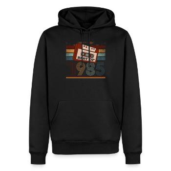 Best Of 1985 | Chemise d’anniversaire | Anniversaire - Sweat à capuche Premium bio Homme - noir - Devant - Nico (187cm)